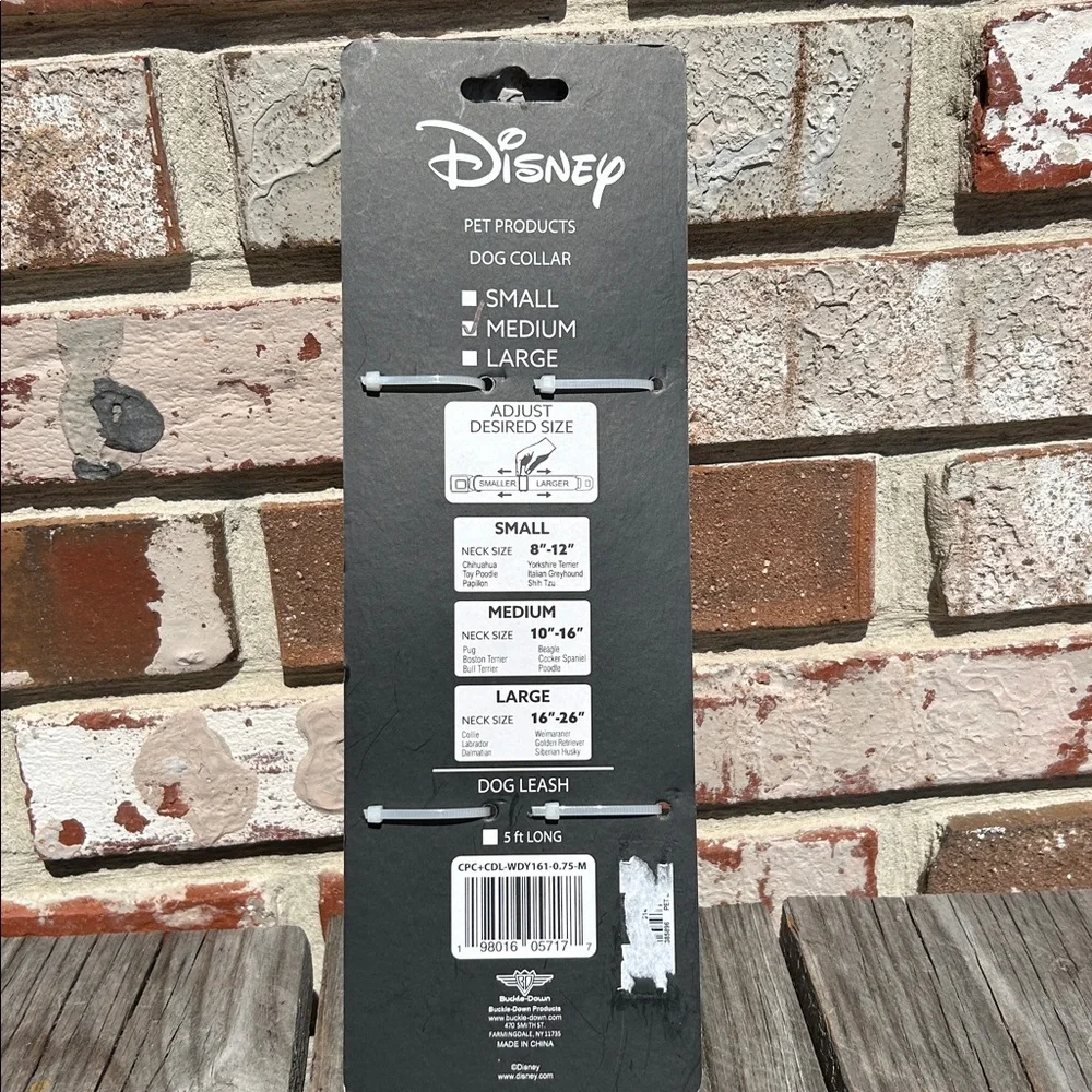 Disney dog leash and collar classic Mickey Mouse adjustable collar 5’ leash